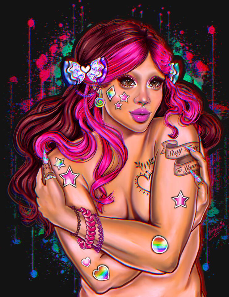 LOVE (Maree Thompzon) Digital Art (Procreate) Re-draw of an character I created in high school.